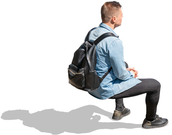 Man with rucksack shop