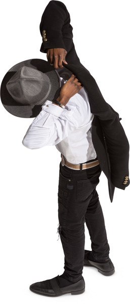 Man taking on jacket image
