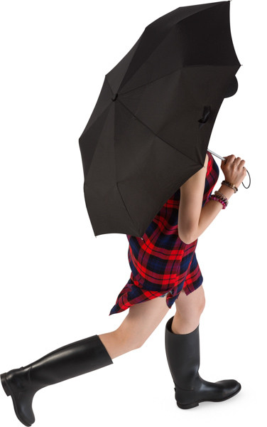 Walking girl with umbrella image