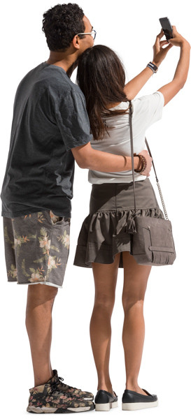 Young parents taking selfie image