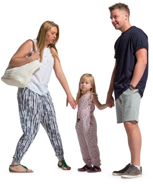Standing and talking family image