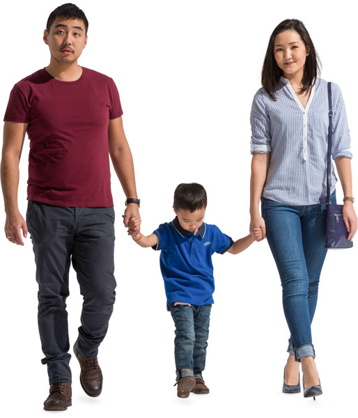 Family of three on a walk image