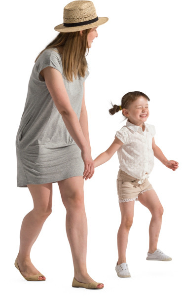 Smiling girl with mom image