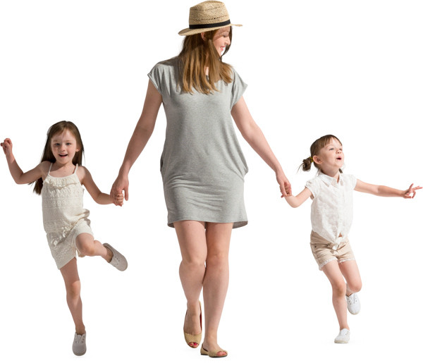 Funny girls with mom image