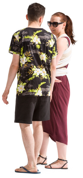Young couple standing with baby image