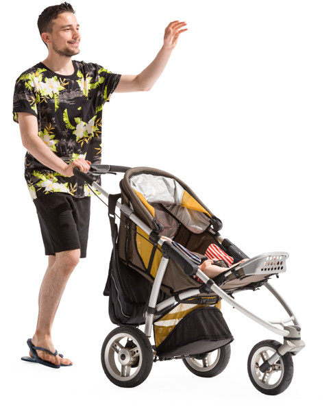 Young father waving image