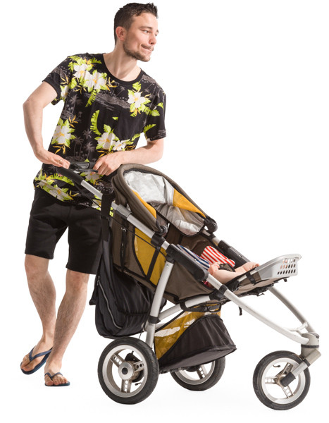 Young father with stroller image