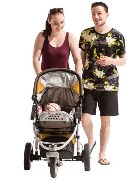 Young parents walking image