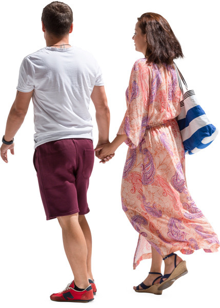 Walking couple image