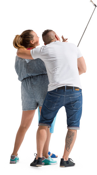 Young couple taking a selfie image