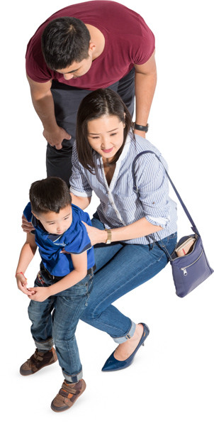 Sitting and standing family image