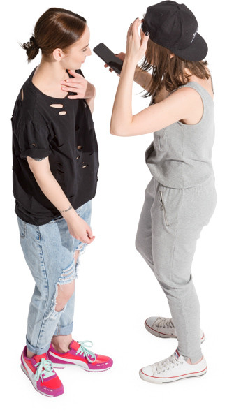 Standing young womans image
