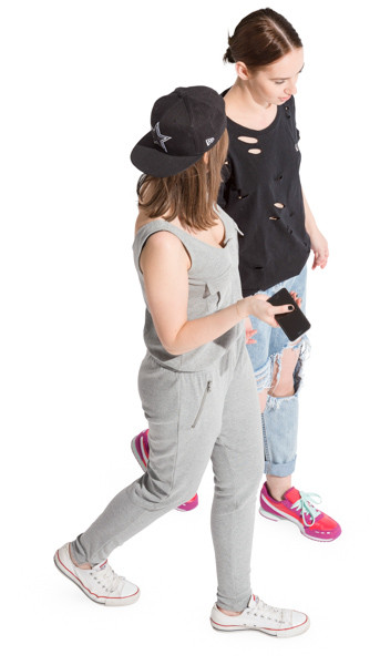 Talking and walking girlfriends image