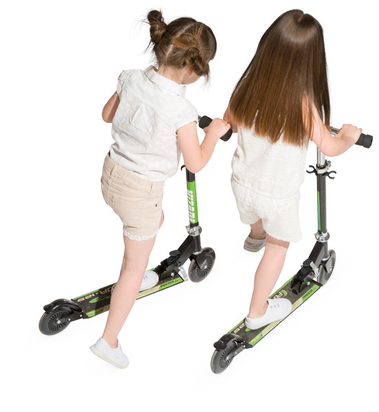 Riding on scooters sisters image