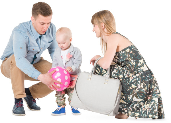 Mother and father with child image