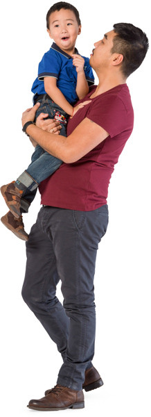 Standing father with son image