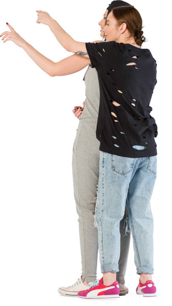 Standing two teenagers image
