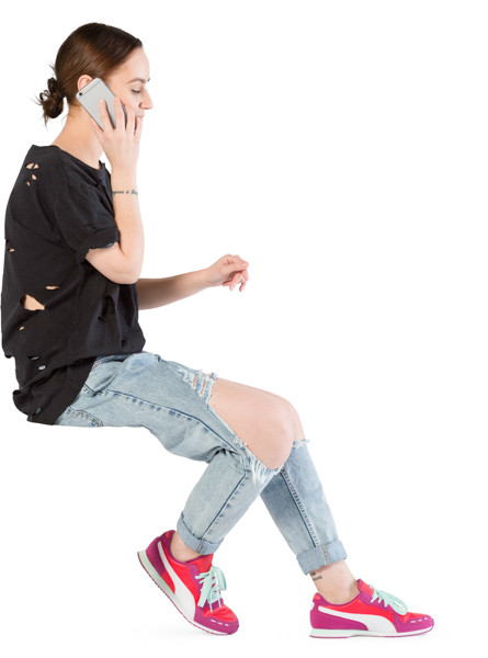 Teenager talking on the phone image