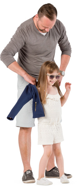 Father takes the clothes on daughter image