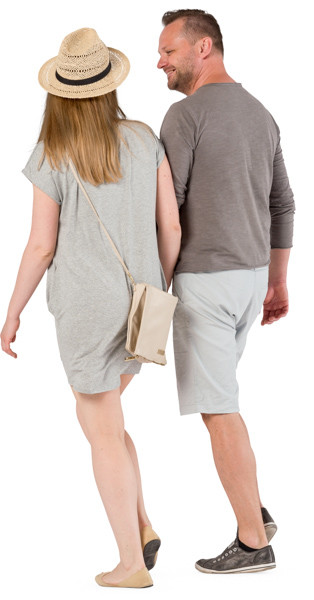 Walking young white couple image