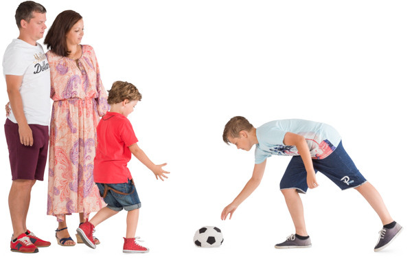 Family playig a ball image