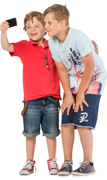 Two boys taking a selfie image