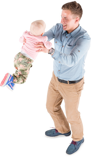 Father plays with the child image