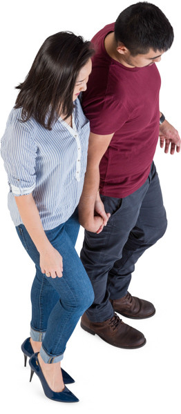 Walking young parents image