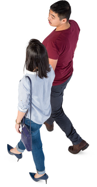 Walking asian parents image