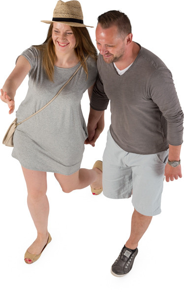 Walking young parents image