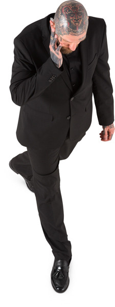 Walking security guard image