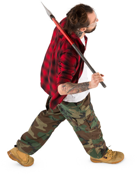 Walking lumberjack with axe image