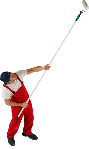 Standing painter with painting roll image