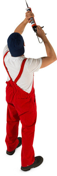 Standing painter with caulking gun image