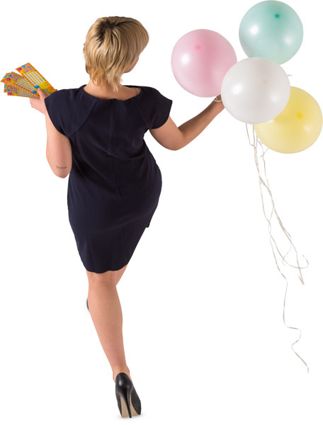 Walking hostess with balloons and coupons image