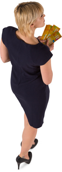 Standing hostess with coupons image