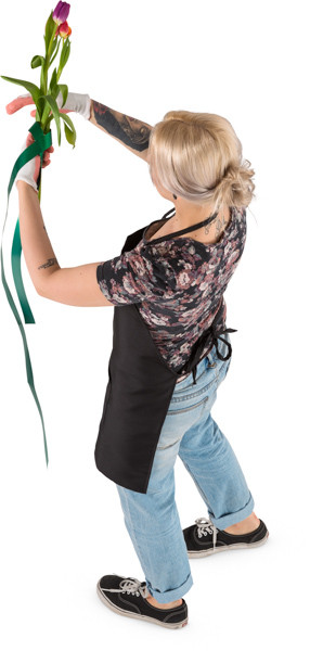 Standing florist with flower image