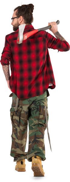 Walking lumberjack with axe image