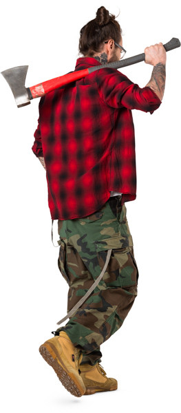 Walking lumberjack with axe image