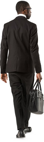 Walking businessman with briefcase image