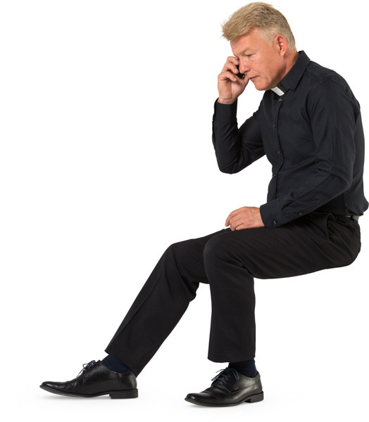 Sitting priest image