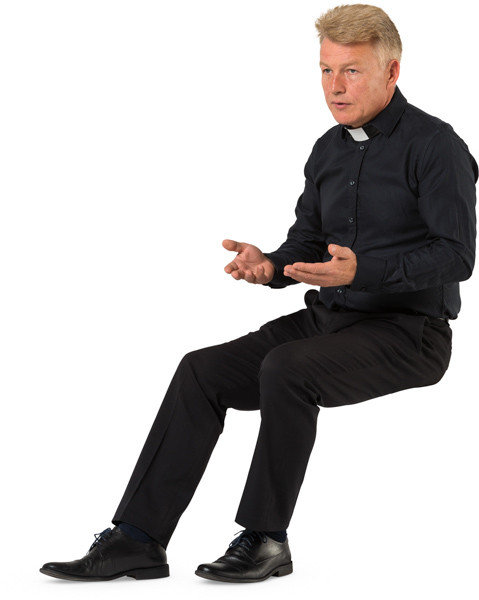 Sitting priest image