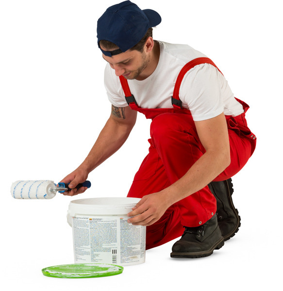 Painter using painting roll image