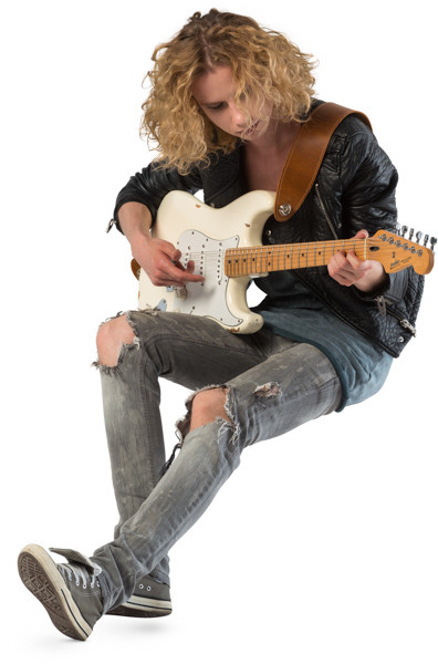 Playing guitarist image