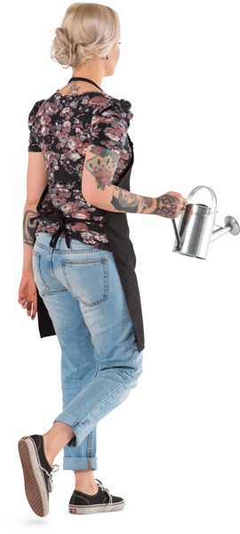 Walking florist with watering can image