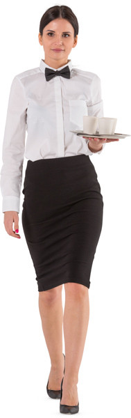 Waitress walking with tray of cups image