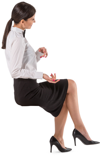 Sitting waitress image