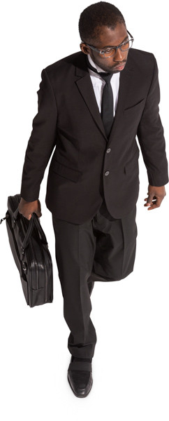Walking businessman with briefcase image