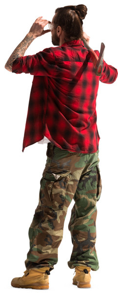 Standing lumberjack with axe image
