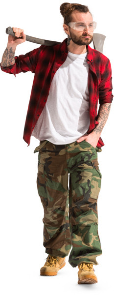 Walking lumberjack with axe image